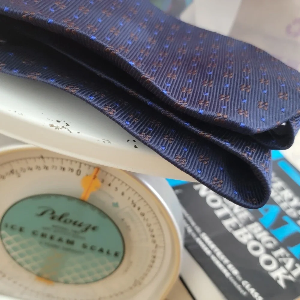 Breuer Navy Silk Pin Dot Foulard Repp Tie Handmade in France 4